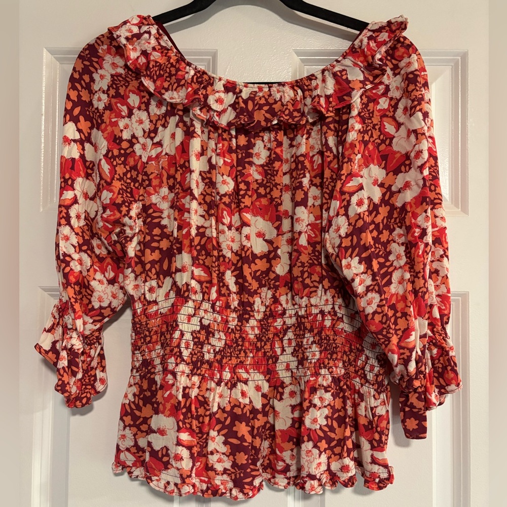 Free People Sweet Memories Floral Pink Blouse, size Small - Picture 7 of 10